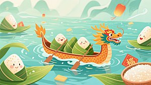 端午节龙舟赛与观众欢庆场景