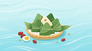 端午节粽子与红豆蛋黄