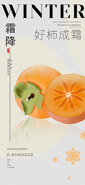 传统节气霜降海报模板