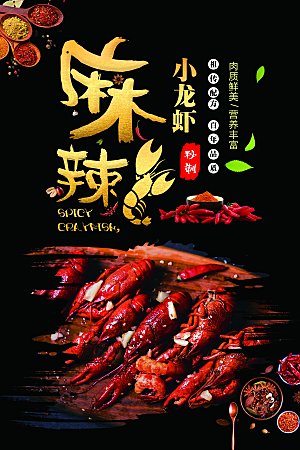 金色麻辣小龙虾海报