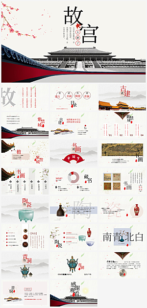 复古风故宫主题商务总结策划方案通用PPT
