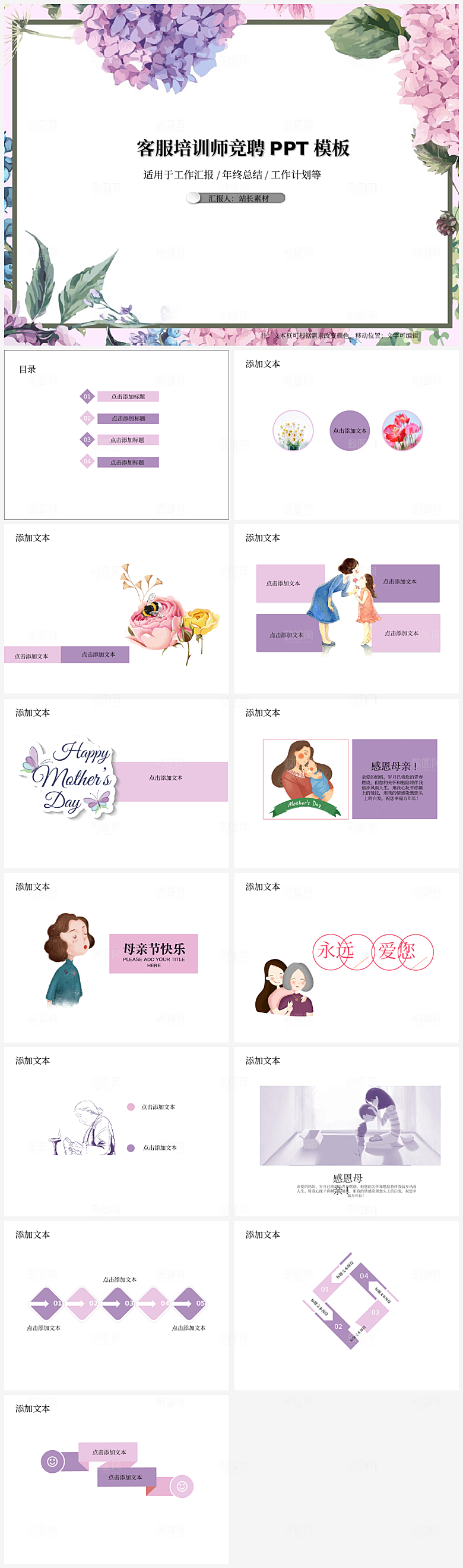 客服培训师竞聘PPT模板