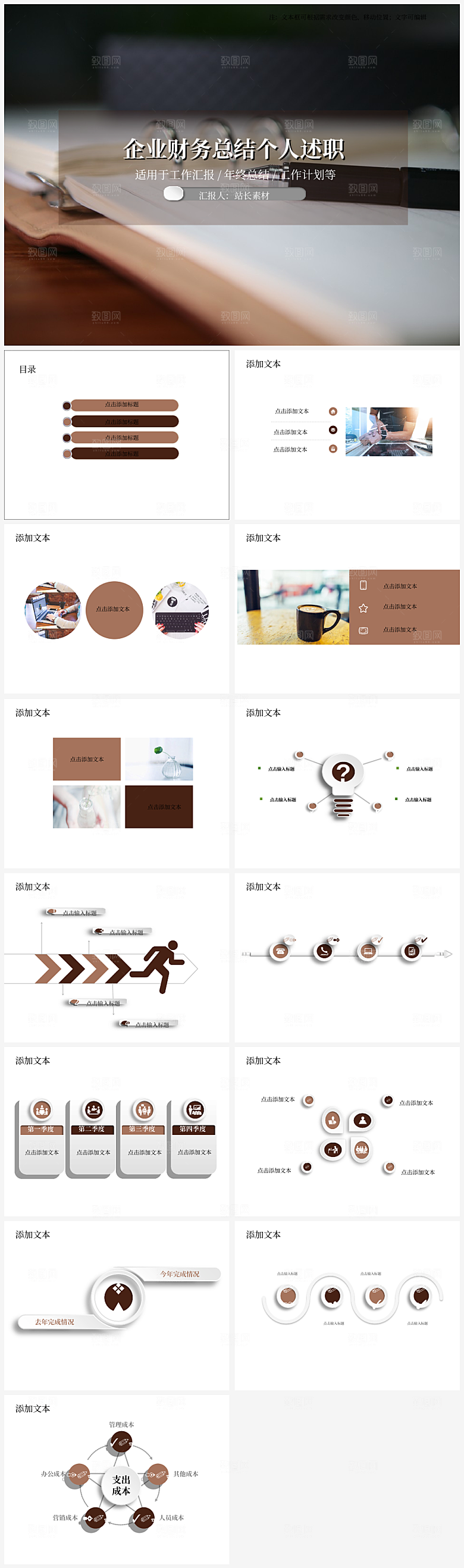企业财务总结个人述职PPT模板