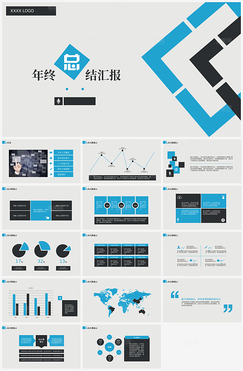 年终总结汇报述职报告模板PPT