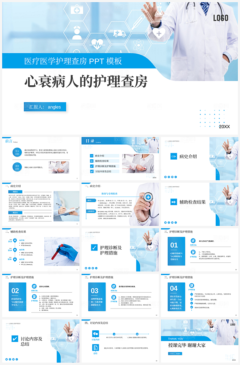 心衰病人护理查房PPT模板