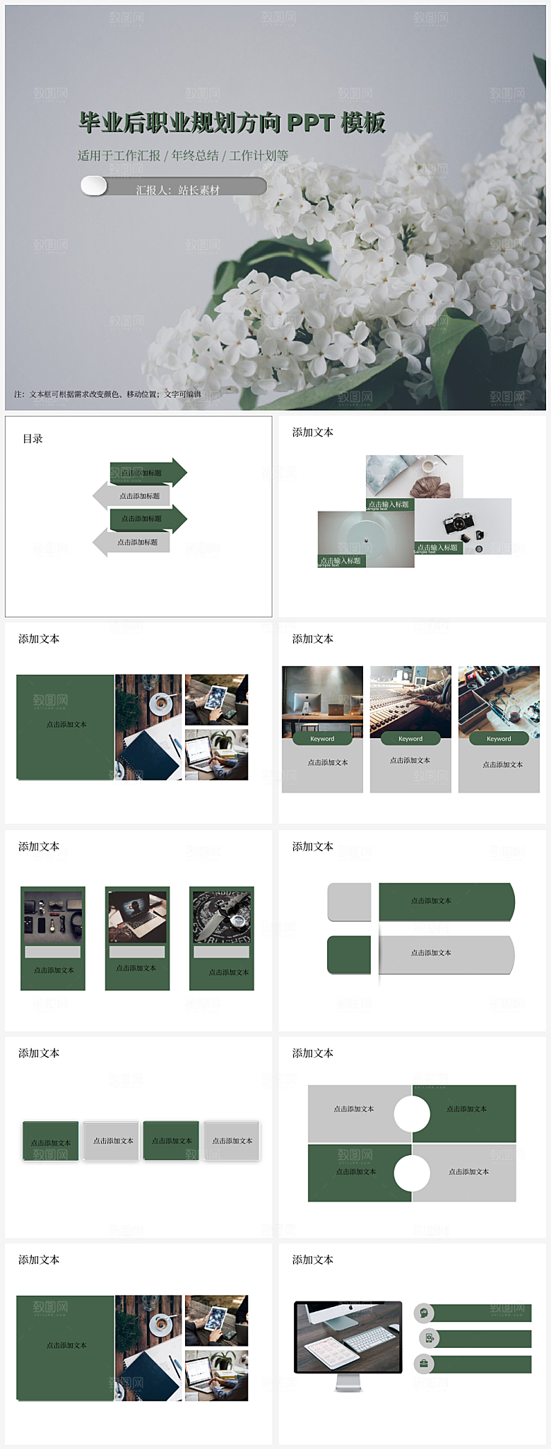 毕业后职业规划方向PPT模板
