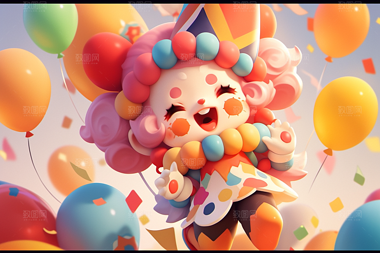 愚人节元素C4D3D模型