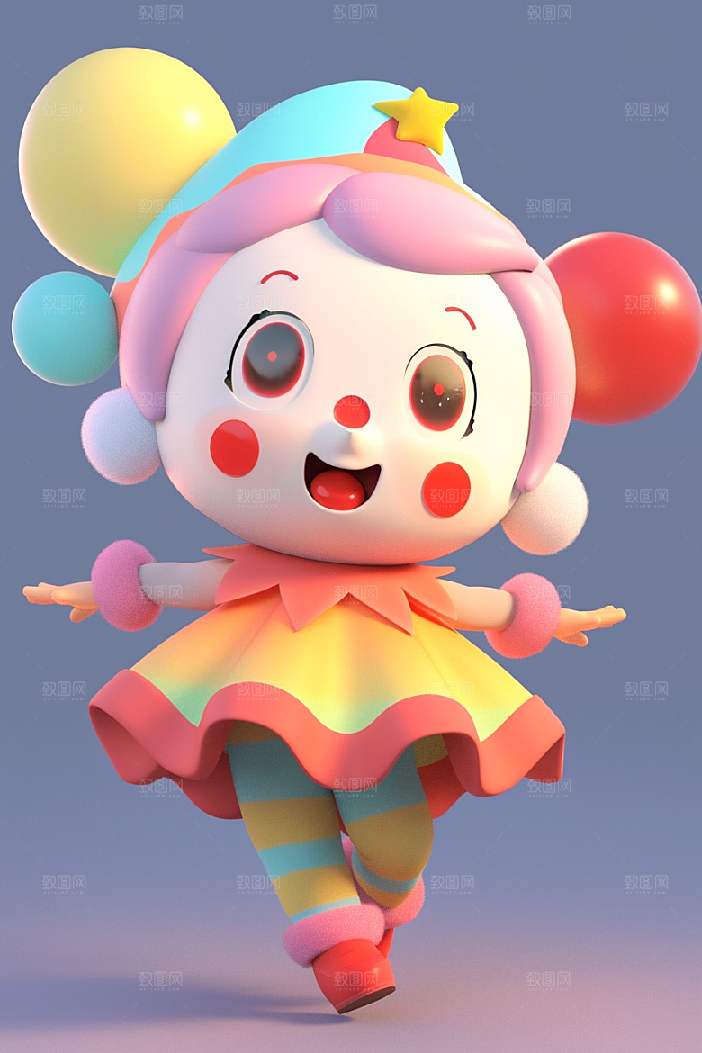 愚人节元素彩色C4D模型