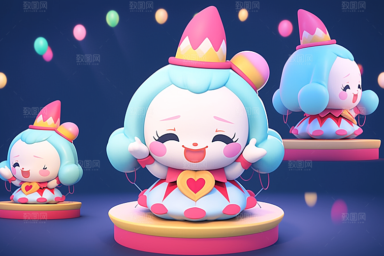 愚人节元素3D形象模型