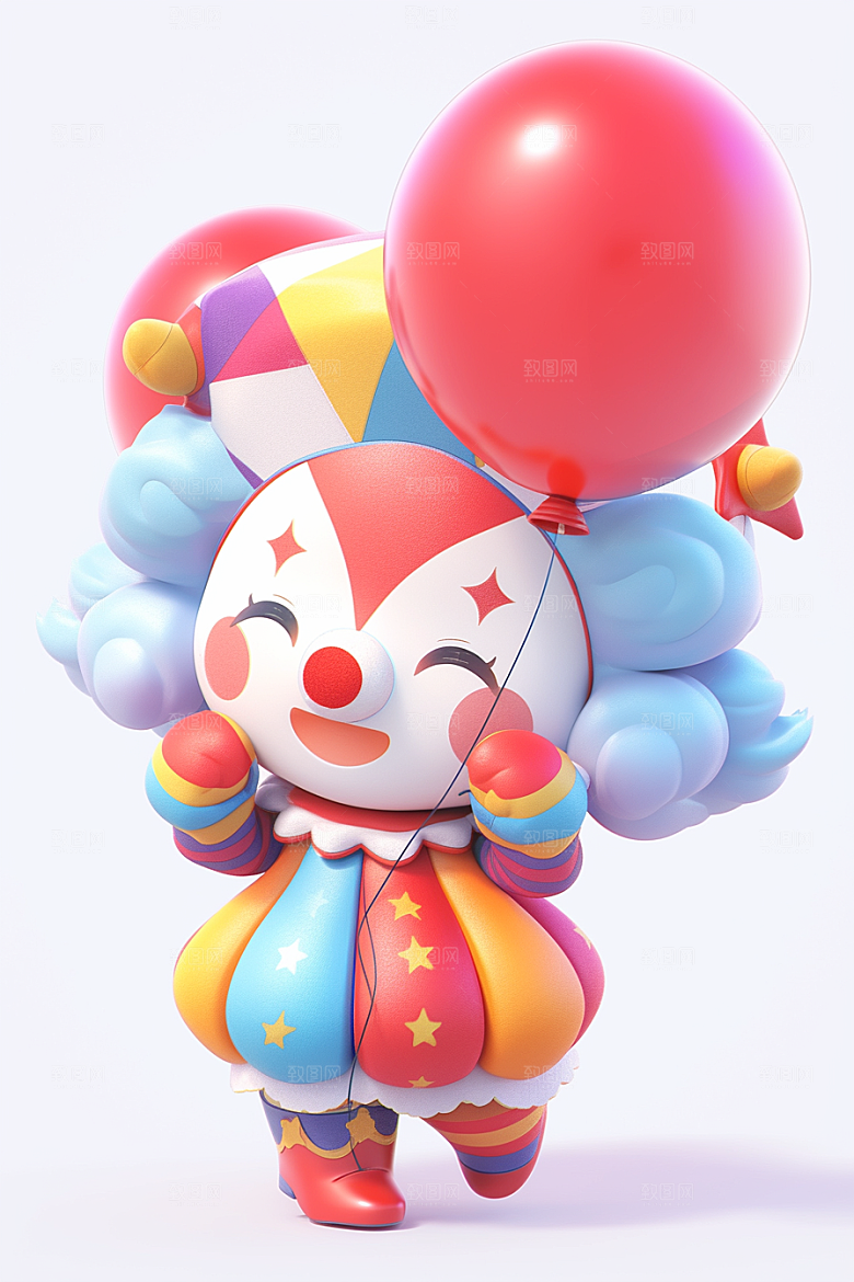 愚人节元素3D彩色模型