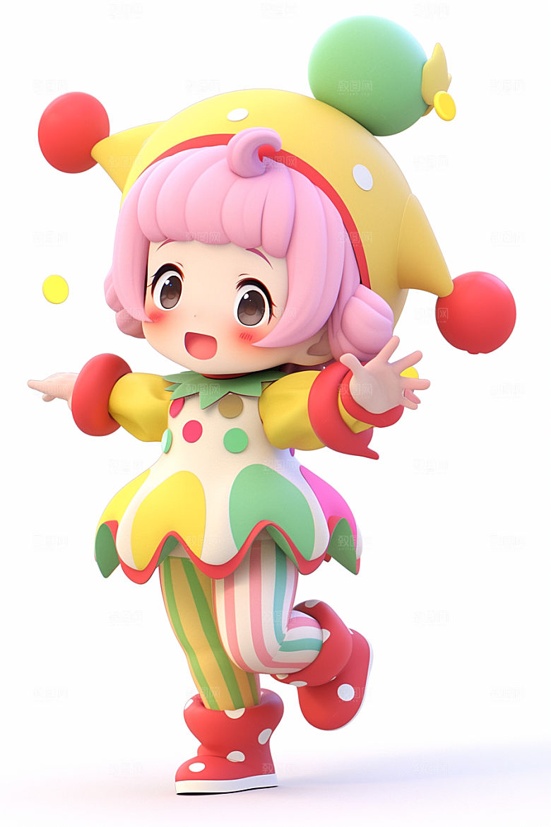 愚人节元素卡通3D模型