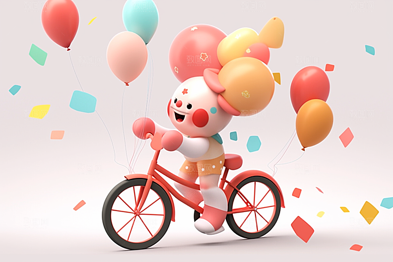 愚人节元素卡通C4D模型