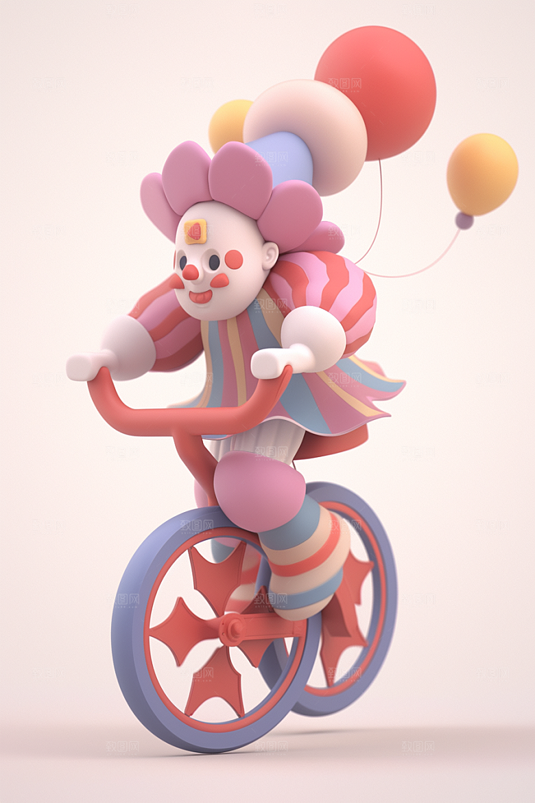 愚人节元素可爱C4D模型