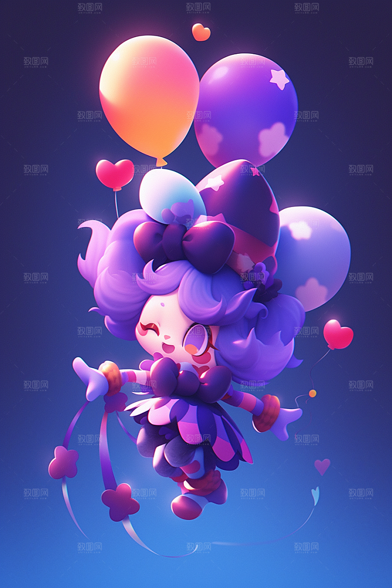 愚人节元素卡通C4D模型