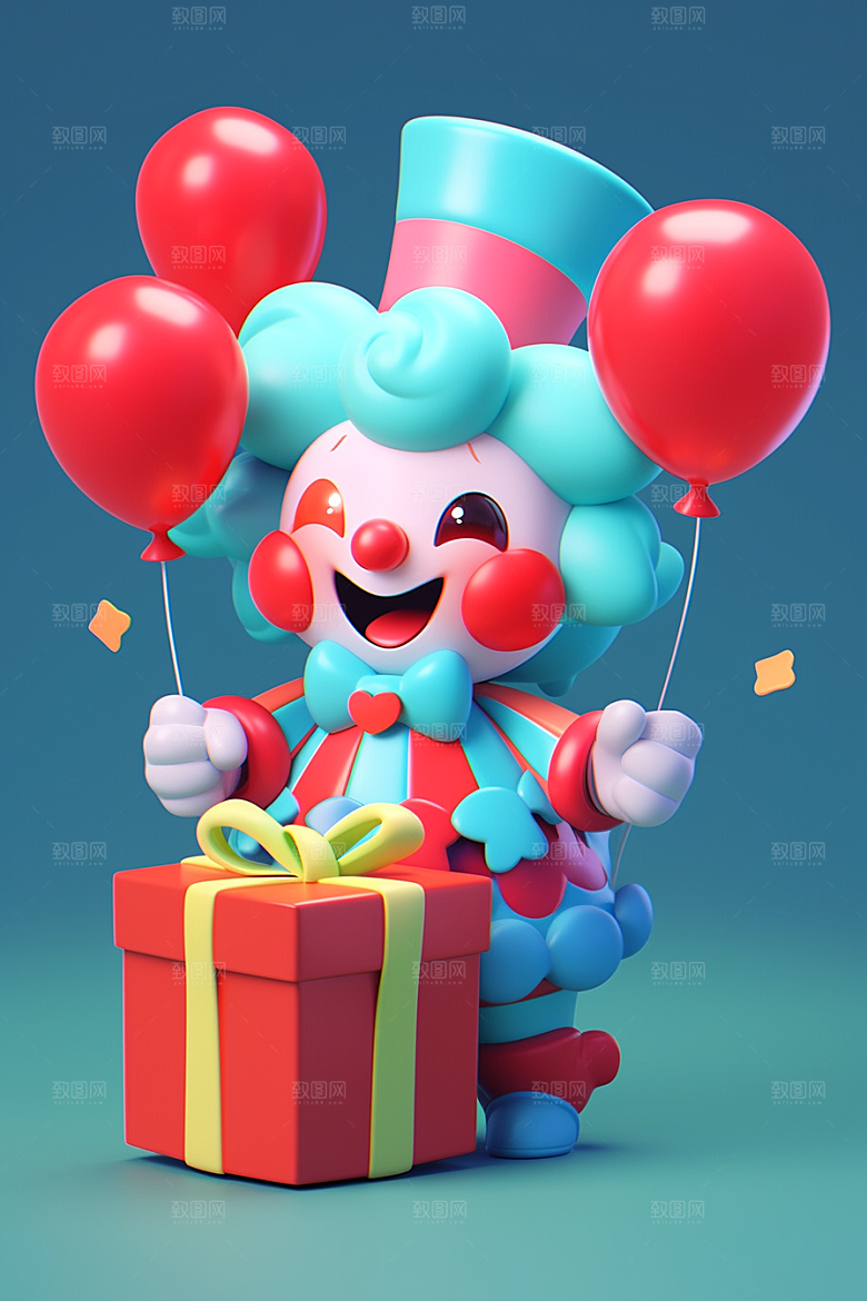 愚人节元素C4D3D模型