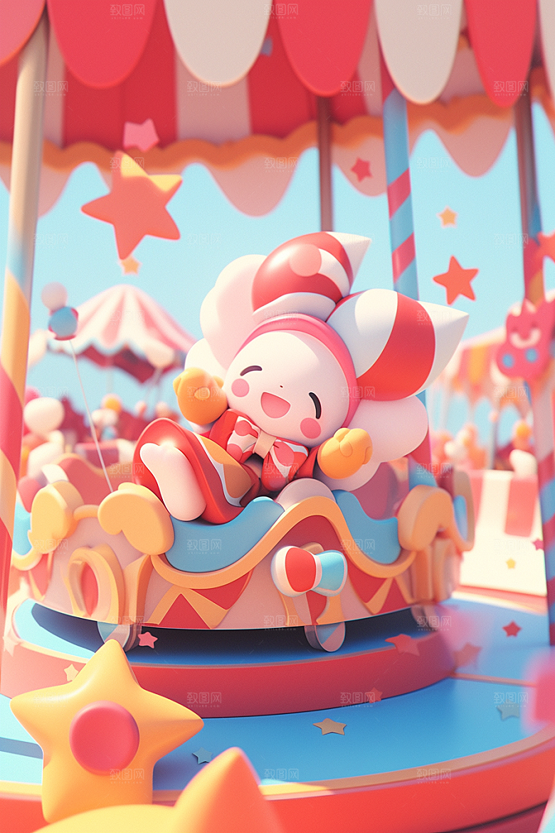 愚人节元素C4D3D模型