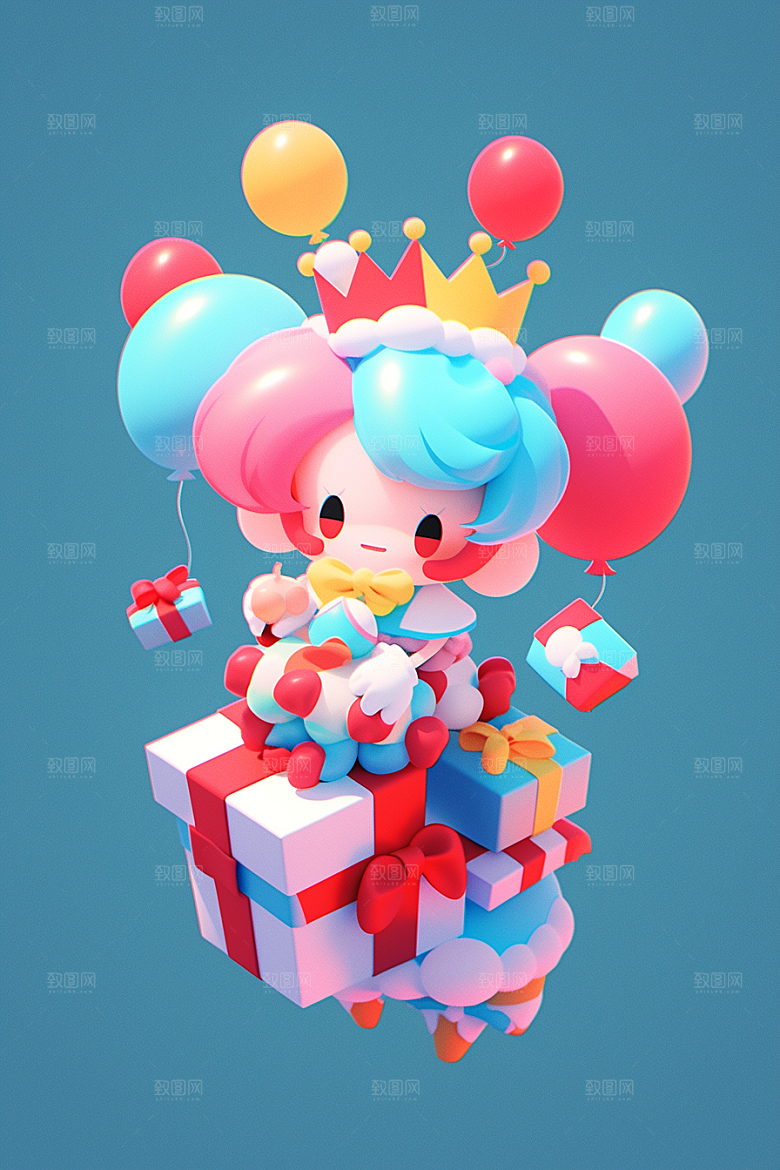 愚人节元素C4D3D模型