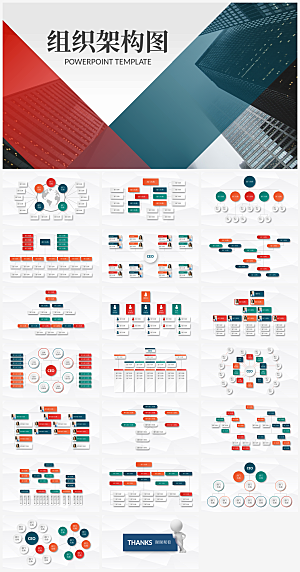 组织架构介绍PPT模板