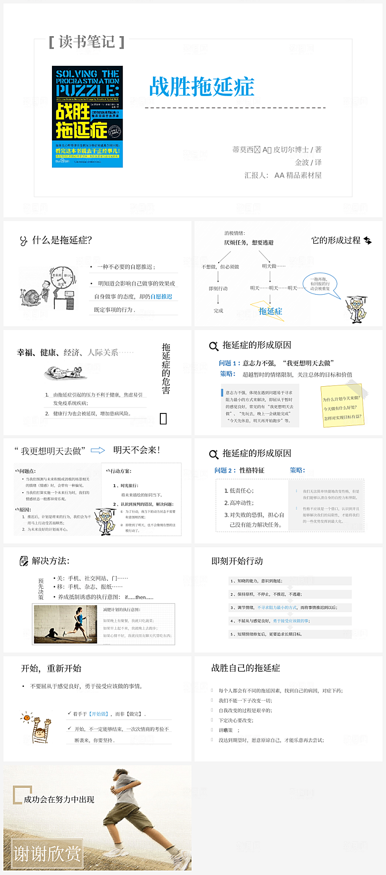 战胜拖延症读书笔记2PPT作品