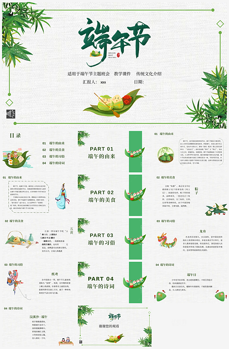 节日端午节宣传介绍PPT