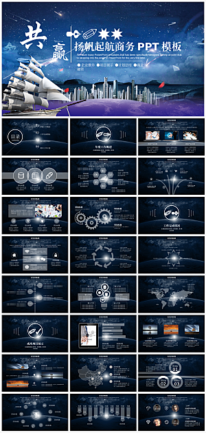 公司扬帆起航总结汇报报告模板PPT