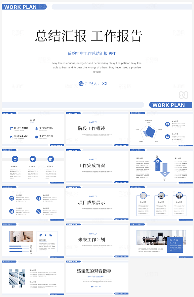 公司年终总结汇报述职报告模板PPT