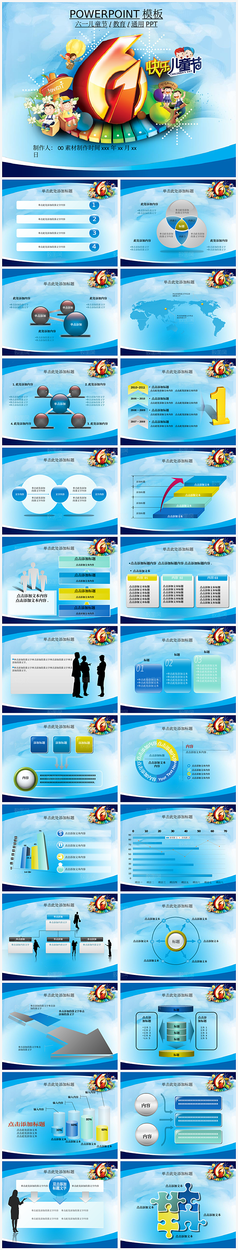 儿童节小孩子节日介绍策划通用PPT