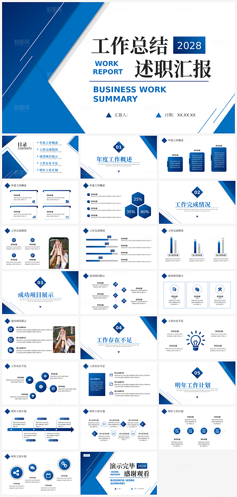 年终总结汇报述职报告模板PPT