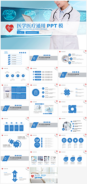 简约大气医学医疗科技PPT模板