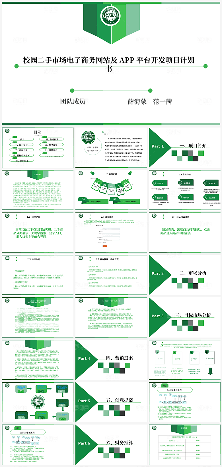学生商业计划创业计划PPT