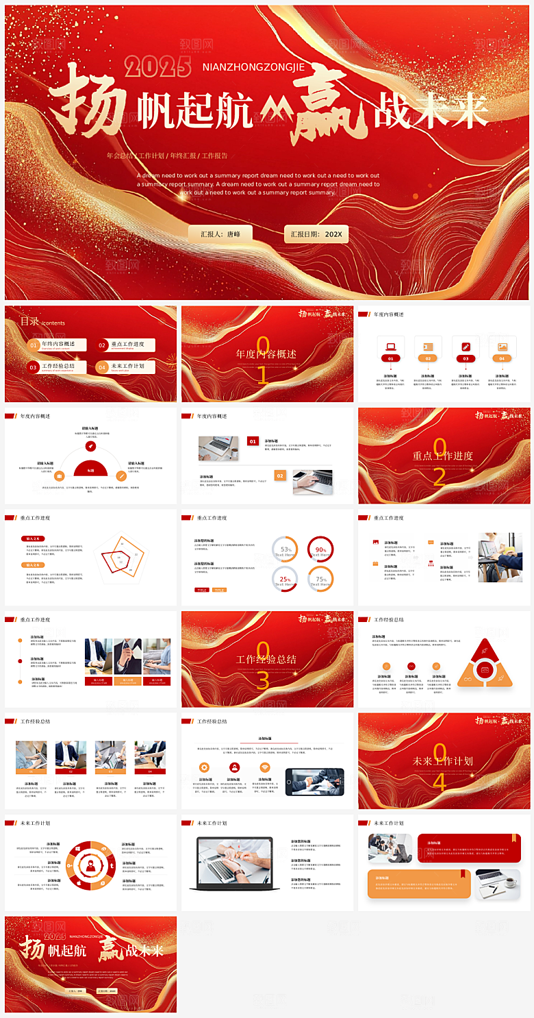 公司企业年终工作总结PPT