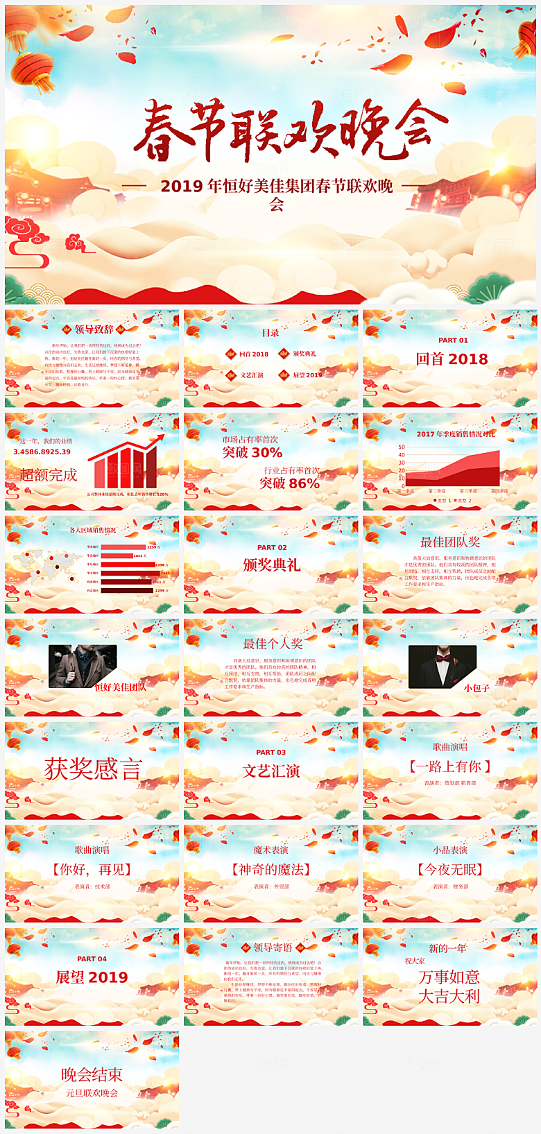 新年春节习俗PPT模板