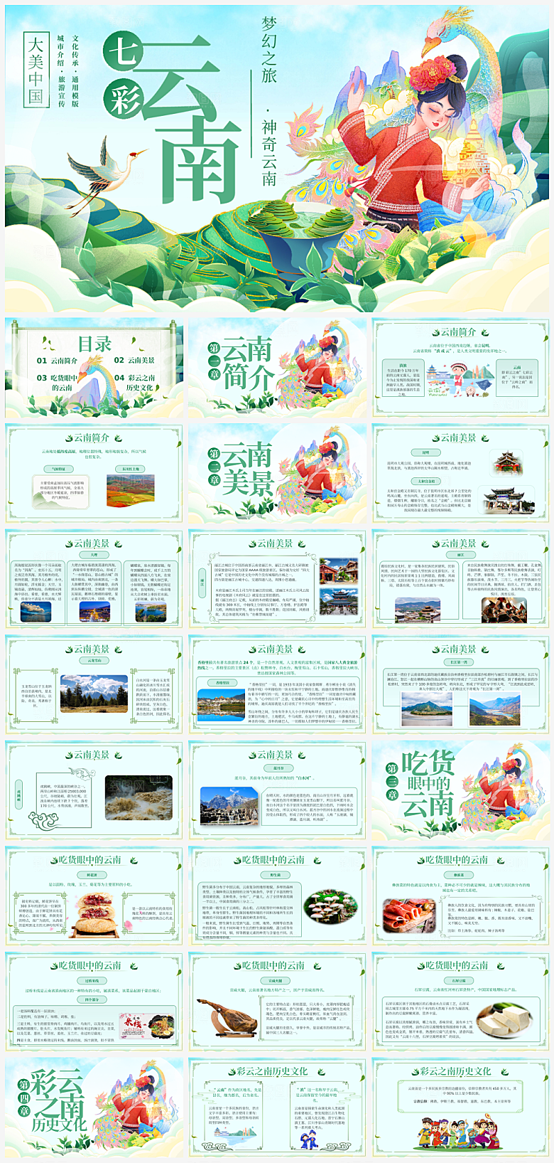 旅游云南介绍PPT模板