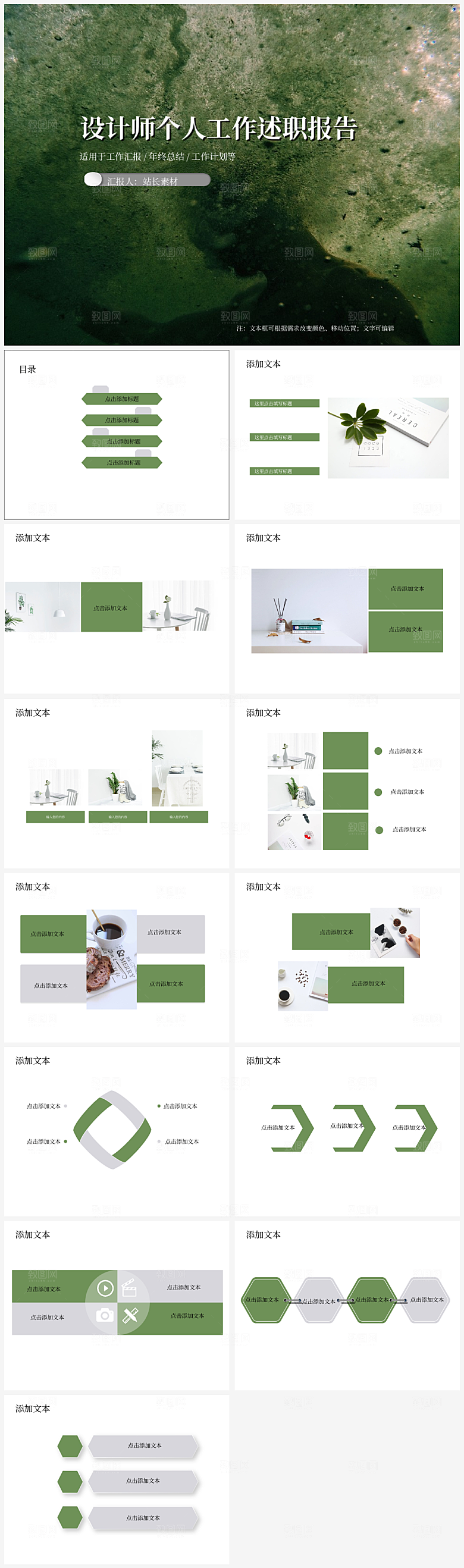 设计师个人工作述职报告PPT模板