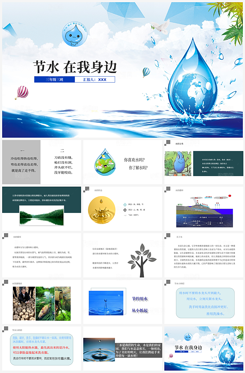节约用水主题模板PPT
