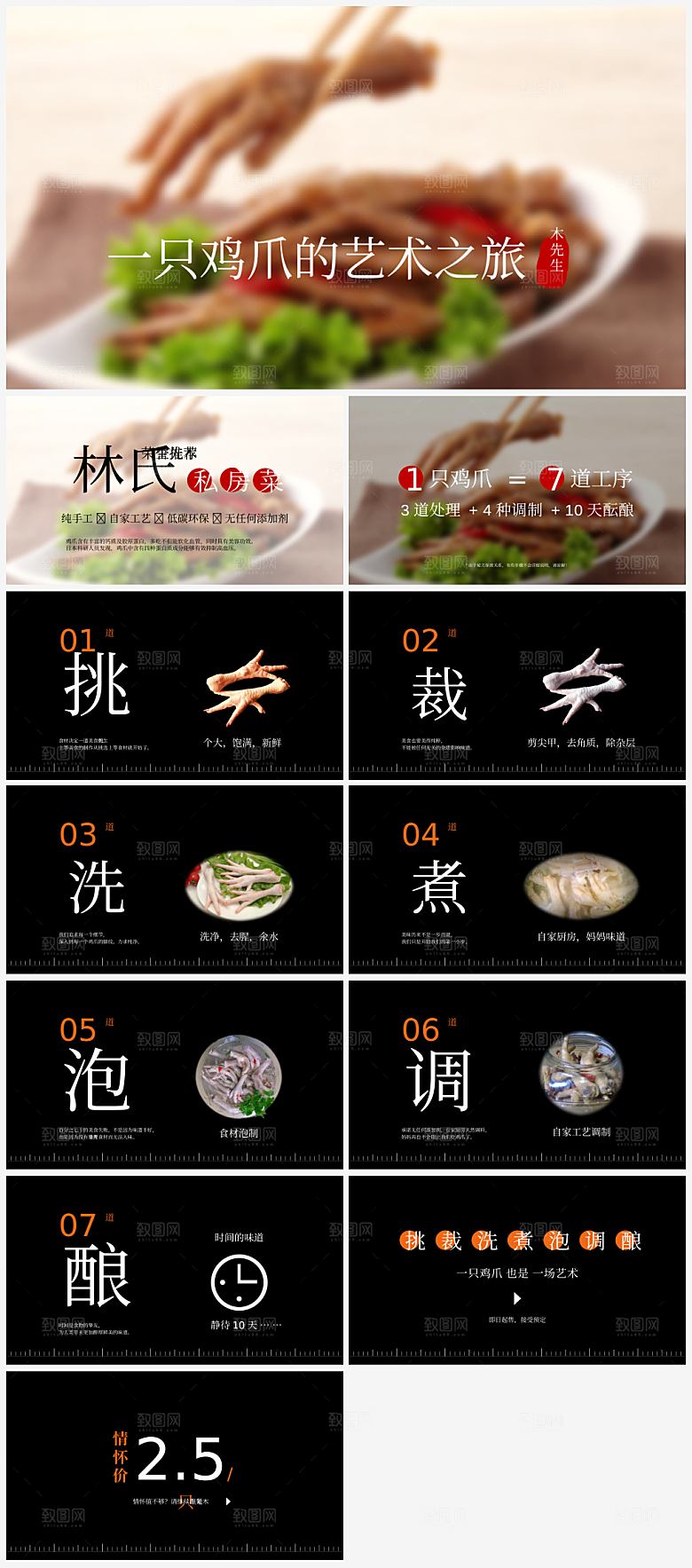 美食餐饮料理蛋糕火锅水果蔬菜PPT模板