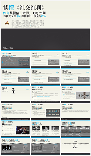 读懂社交红利读书笔记PPT作品