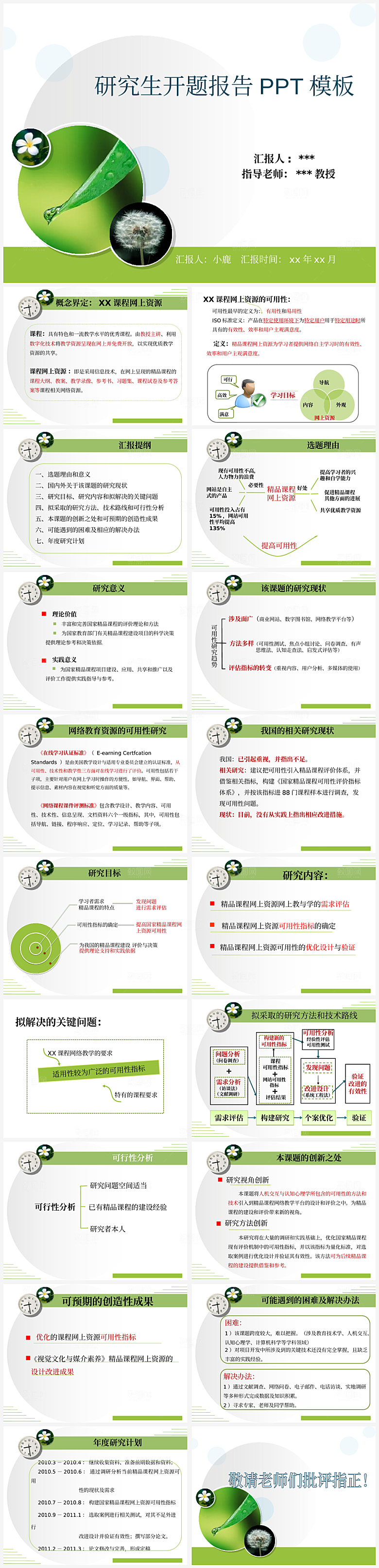 毕业课题论文答辩