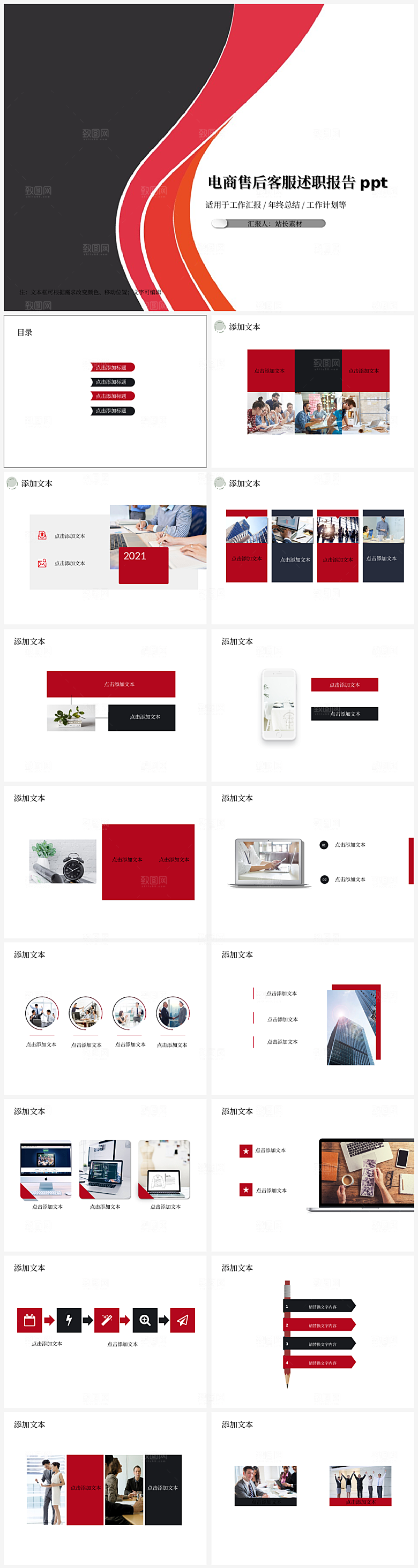 电商售后客服述职报告ppt