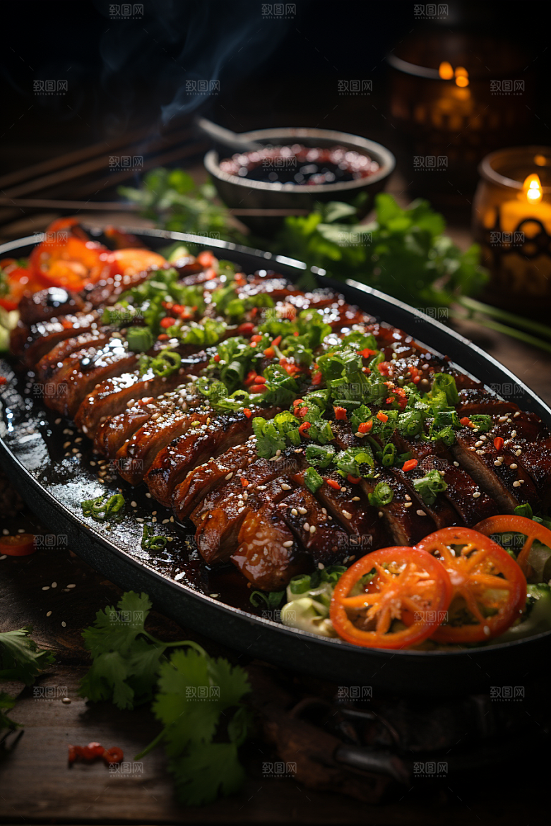 BBQ烧烤高清肉串摄影图
