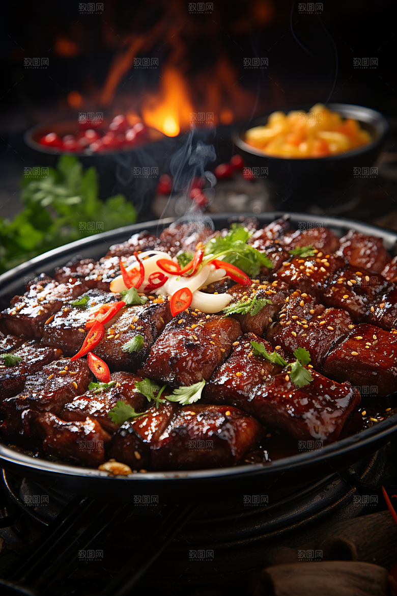 BBQ烧烤肉食美味摄影图
