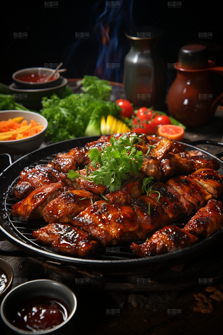 BBQ烧烤广告火辣摄影图