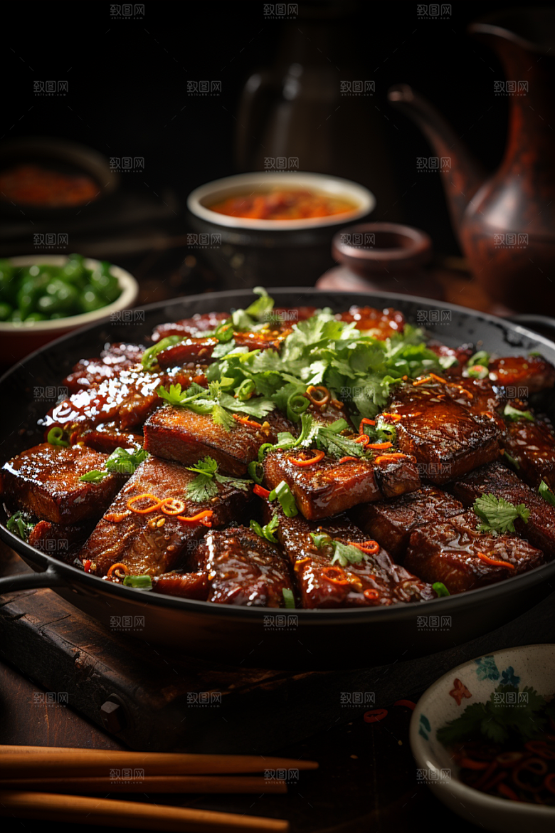 BBQ烧烤美食肉串摄影图