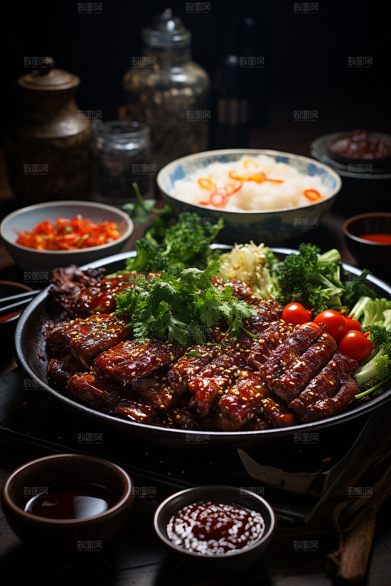 BBQ烧烤火热烤串摄影图