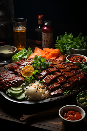 BBQ烧烤聚餐高清摄影图