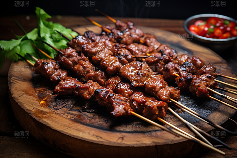 BBQ烧烤聚餐肉类摄影图