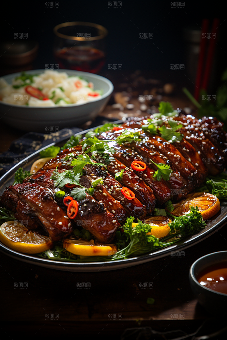 BBQ烧烤美味烤串摄影图