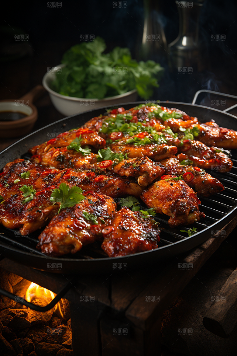 BBQ烧烤火热广告摄影图