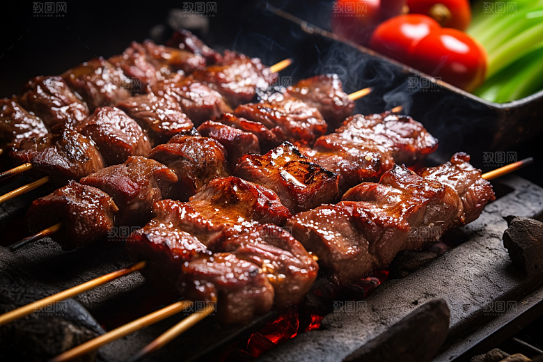 BBQ烧烤火热聚餐摄影图