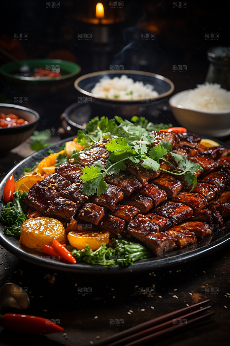 BBQ烧烤美食聚会摄影图